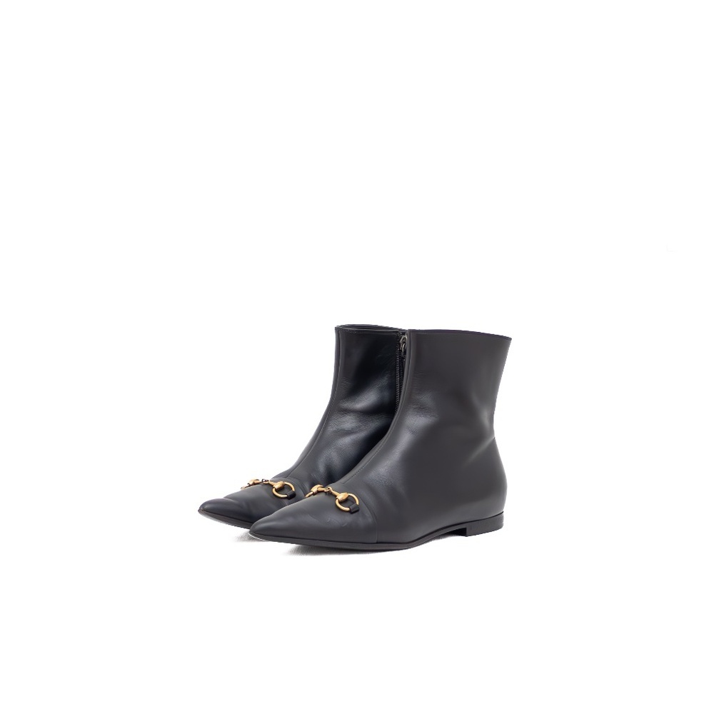 Gucci Horsebit Ankle Boots – Black Leather – Made in Italy – Size EU 37 / UK 4 /